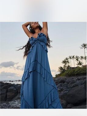 Free People | Dresses | Free People Blue And White Maxi Dress | Poshmark Free People | Dresses | Free People Blue And White Maxi Dress | Poshmark